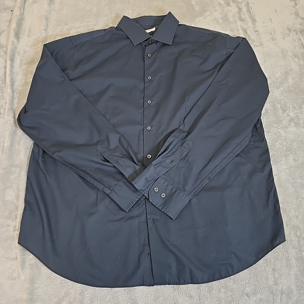 Merona Shirt Mens 2XL Black Button Down Longsleeve Dress Casual Workwear